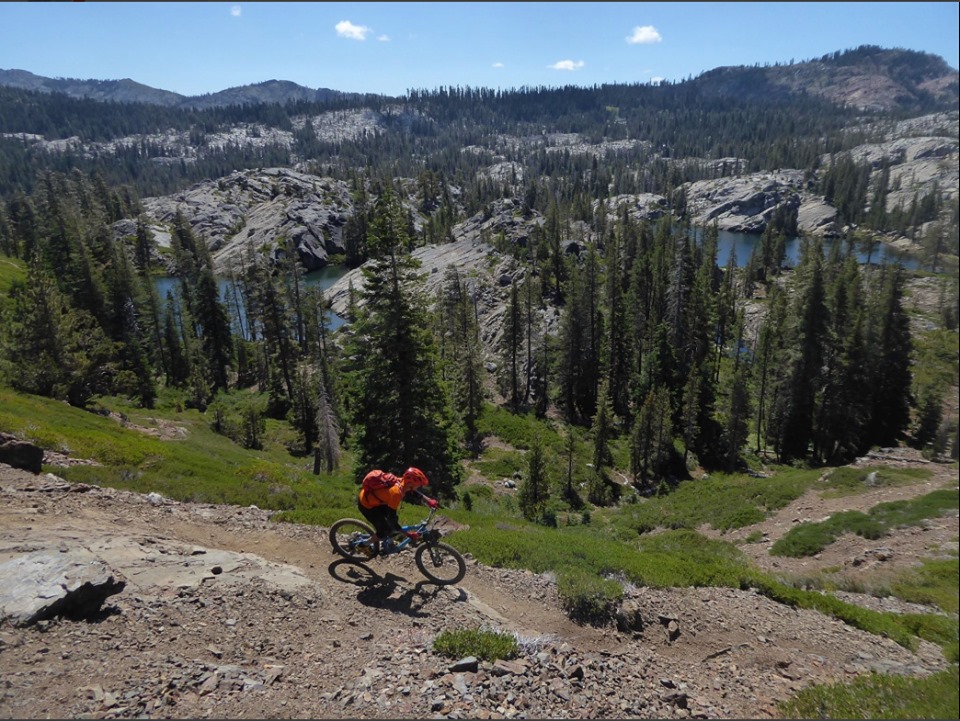 Scenic mountain bike trail in Nevada County