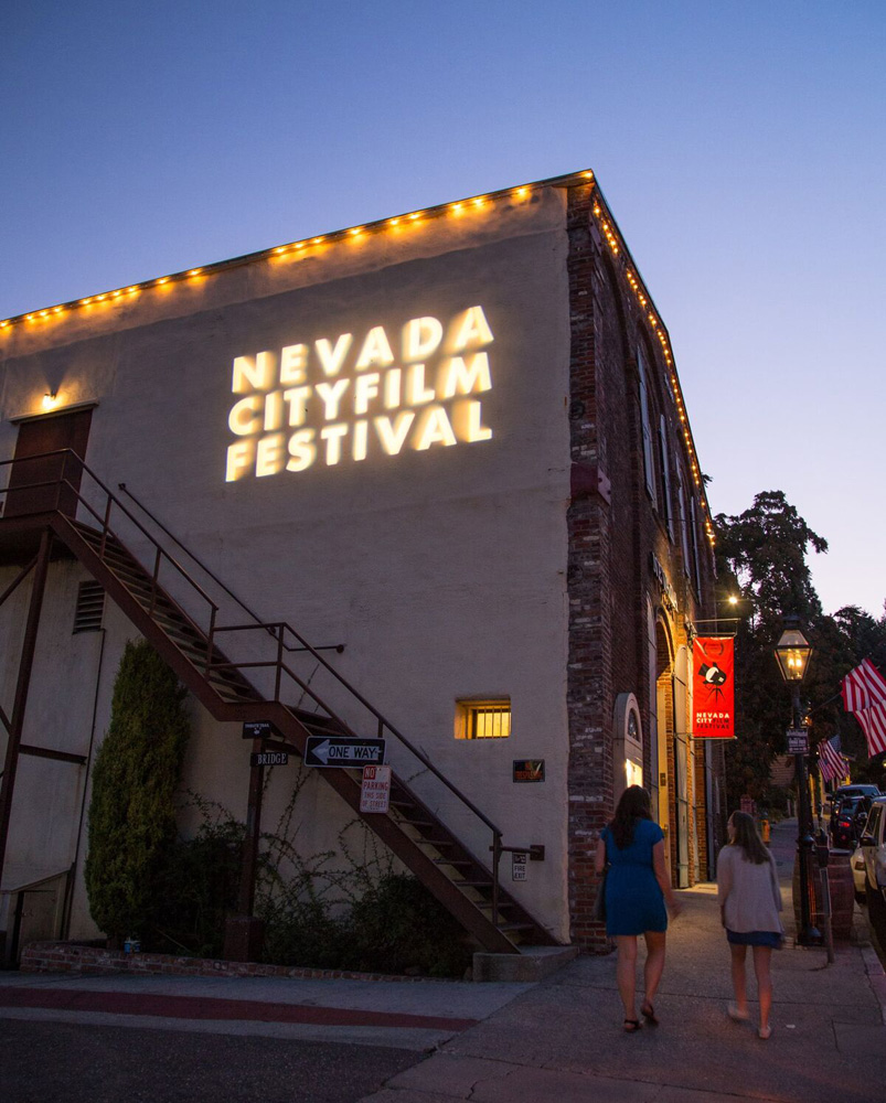 Nevada City Film Festival at dusk