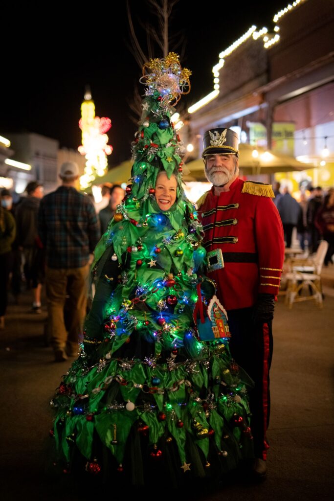 People in costumes at Cornish Christmas in Grass Valley California