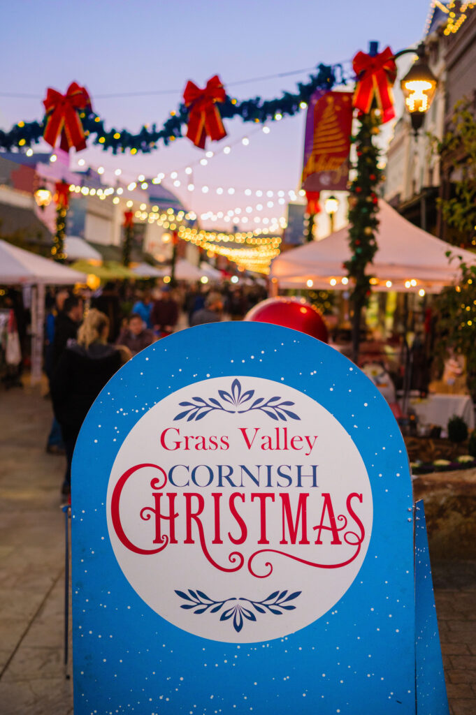 The entrance to Cornish Christmas in Grass Valley California