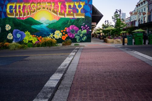 The Grass Valley mural in downtown Grass Valley California