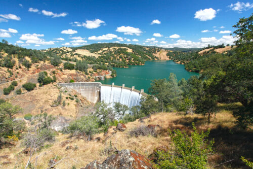 birdseye view of Englebright Lake