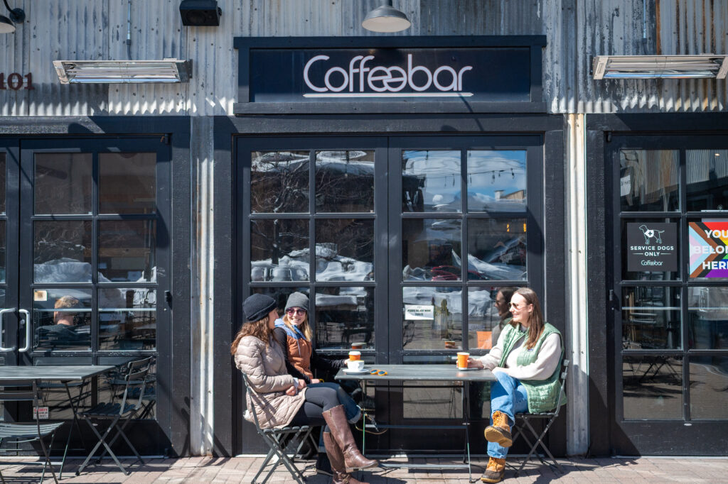 Women outside of Coffeebar in Truckee California