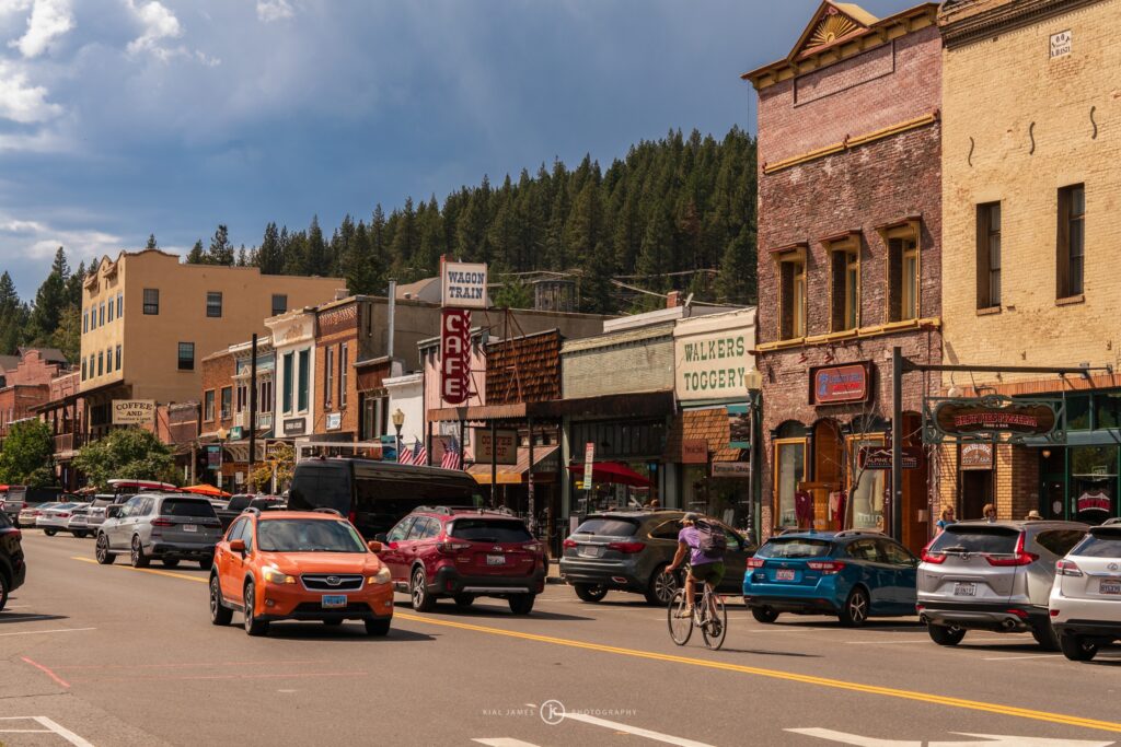 The historic downtown Truckee on a nice summer day