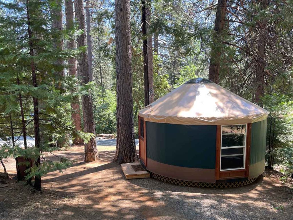 Harmony Ridge Resort yurt in summer
