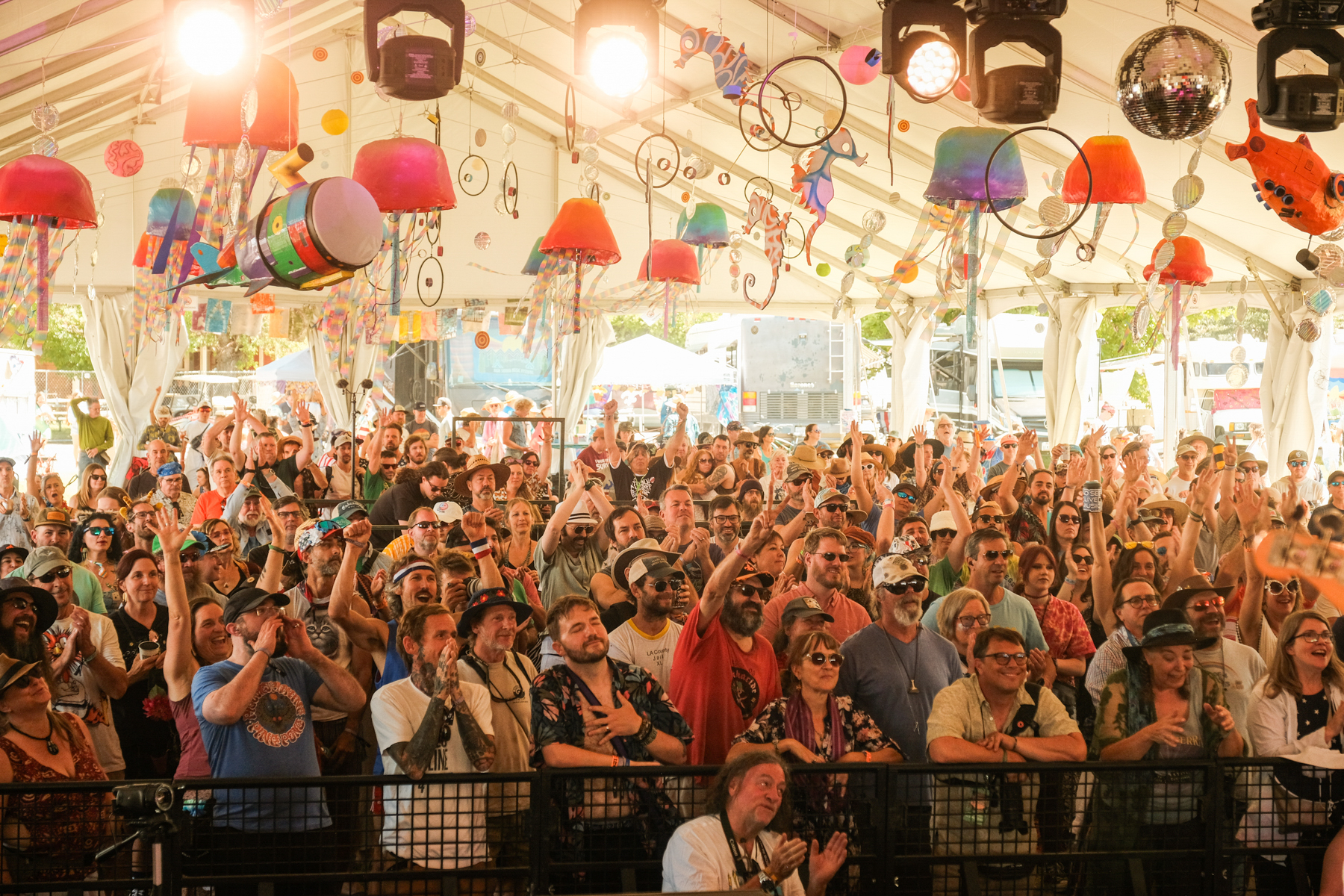 fans at the High Sierra Music Festival listening to music at one of the stages
