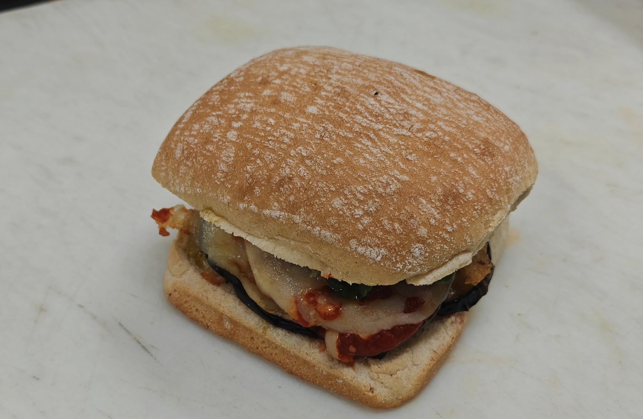 A freshly made sandwich at Backporch Market
